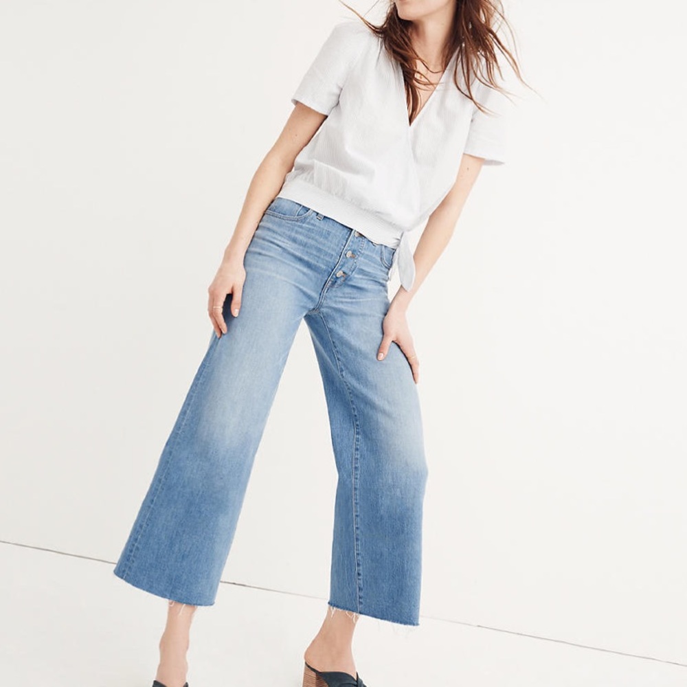 Wide Leg Crop Button Front Edition 32TALL